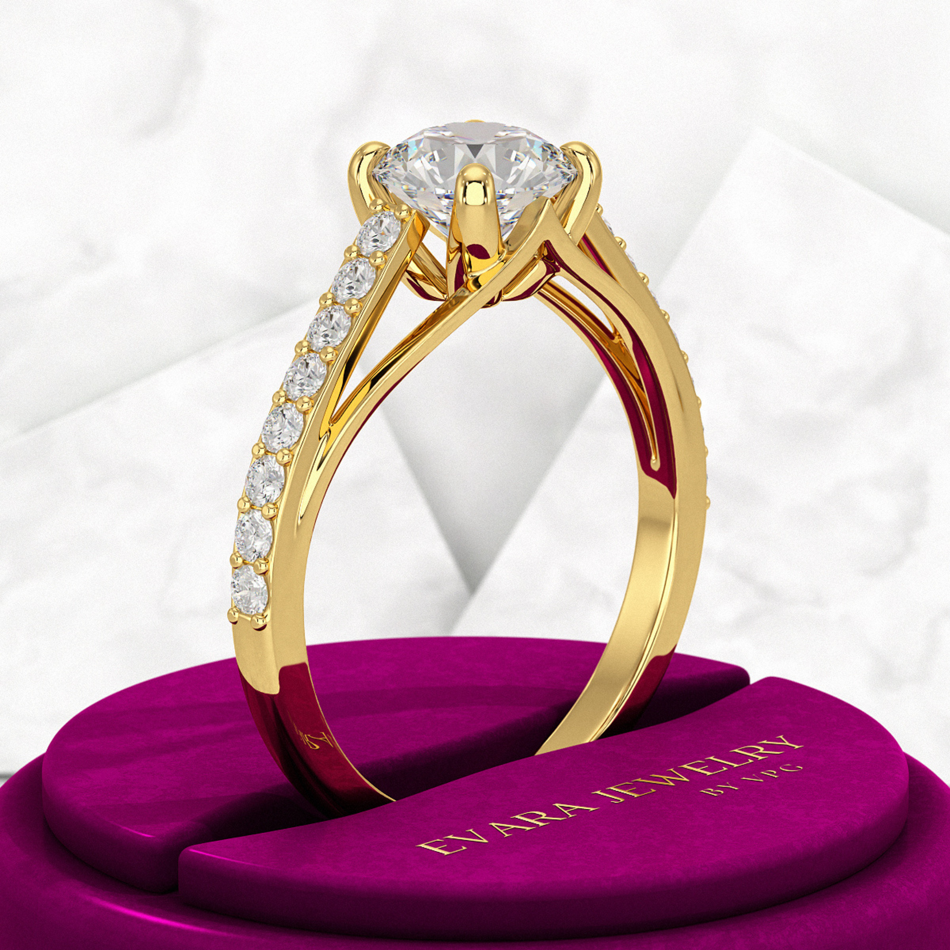 1.25 Carat Round Cut Diamond Engagement Ring - Evara Jewelry LLC