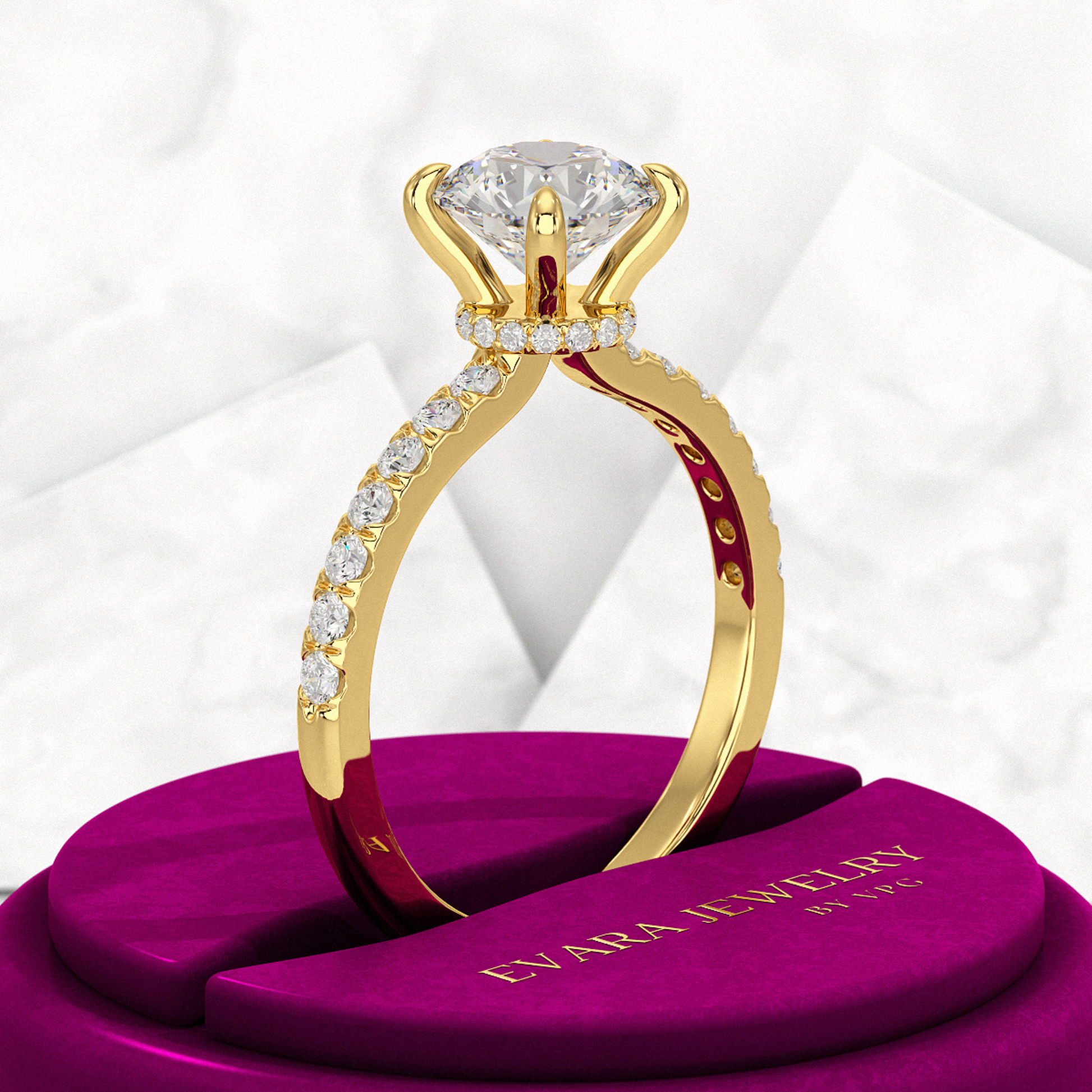 1.50 Carat Round Cut Diamond Engagement Ring - Evara Jewelry LLC