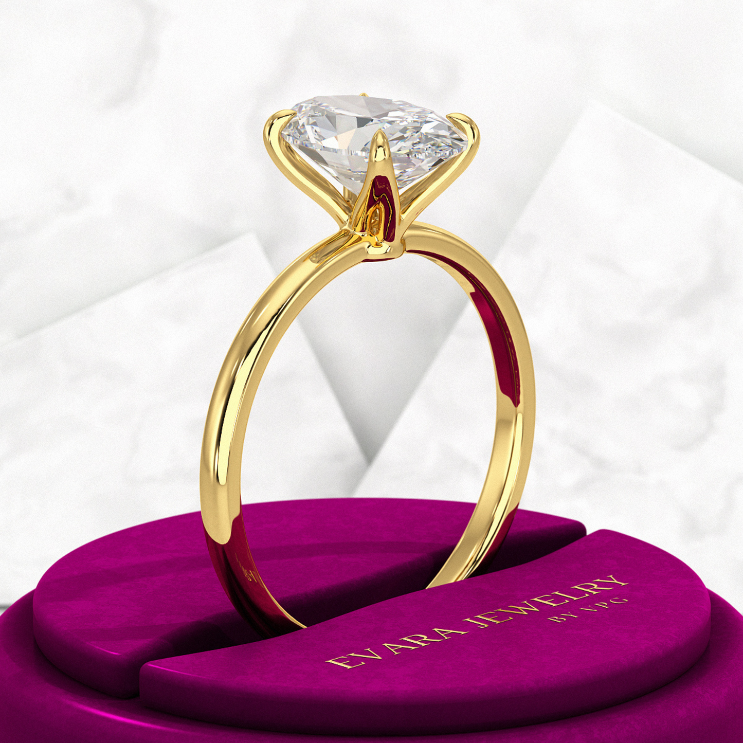 2.25 Carat Oval Cut Diamond Engagement Ring - Evara Jewelry LLC