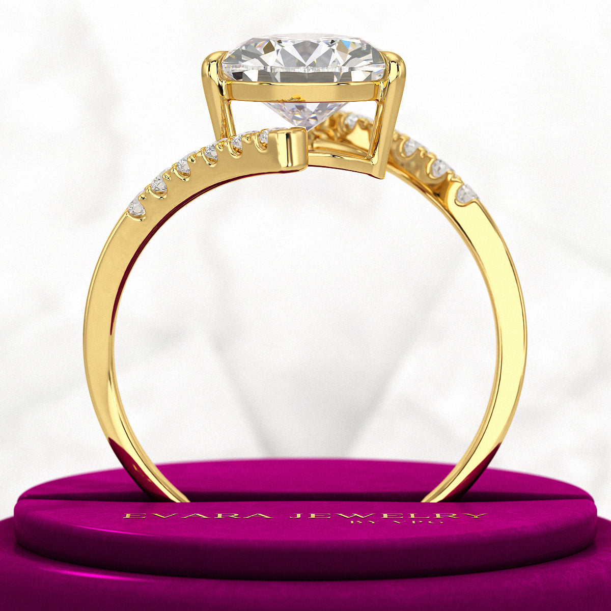 2.50 Carat Pear Cut Diamond Art Deco Statement Ring - Evara Jewelry LLC