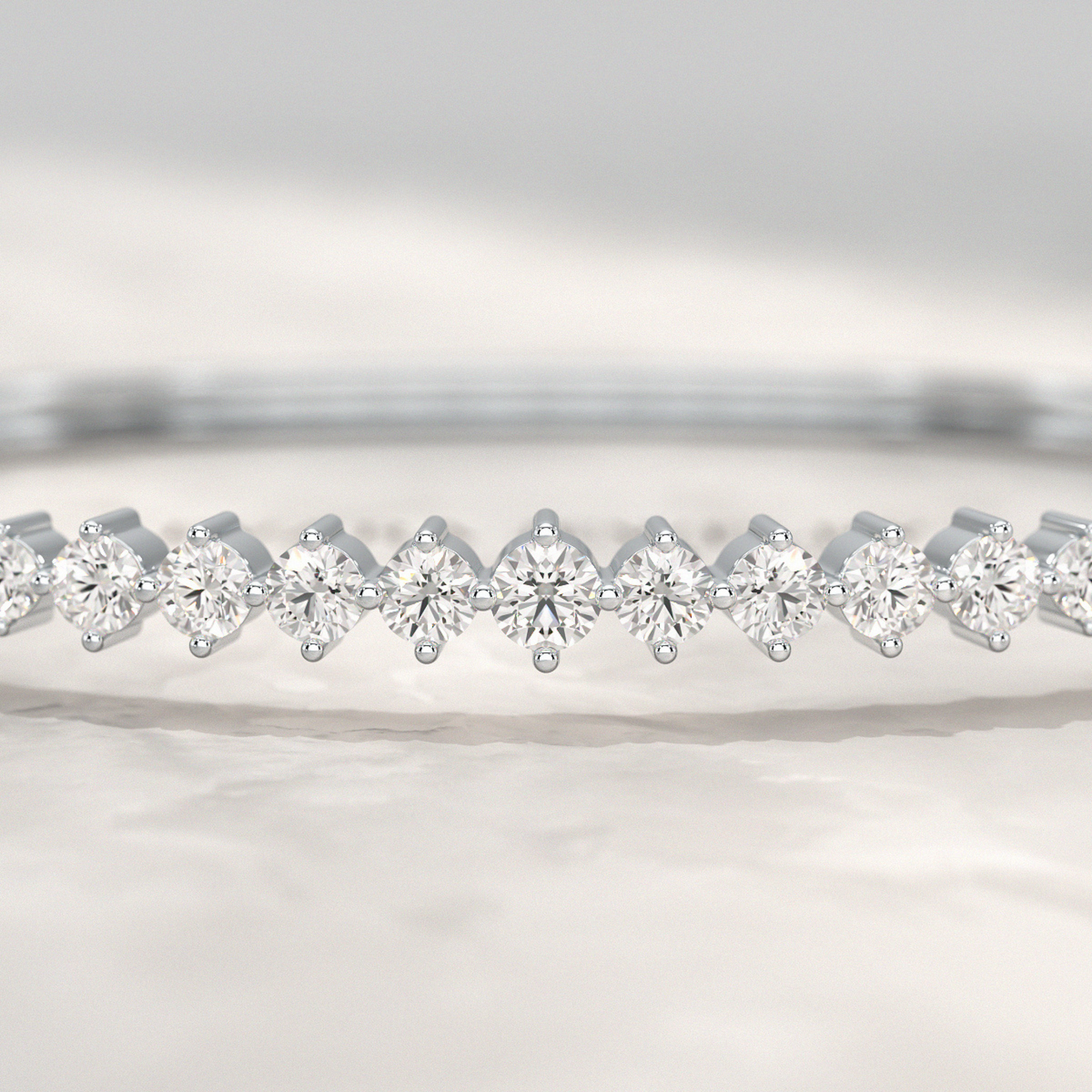 2.00 Carats Lab Grown Diamond Graduation Cuff Bangle Bracelet - Evara Jewelry LLC