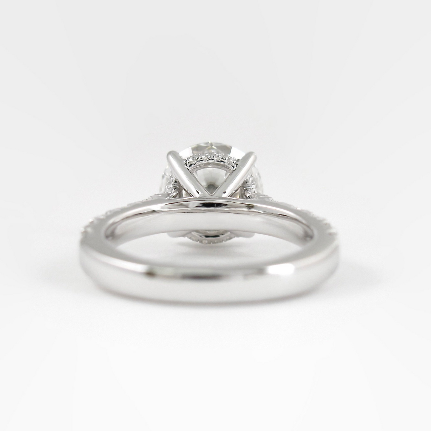 3.00 Carat Round Cut Minimalist Pave Engagement Ring with Hidden Halo - Evara Jewelry LLC