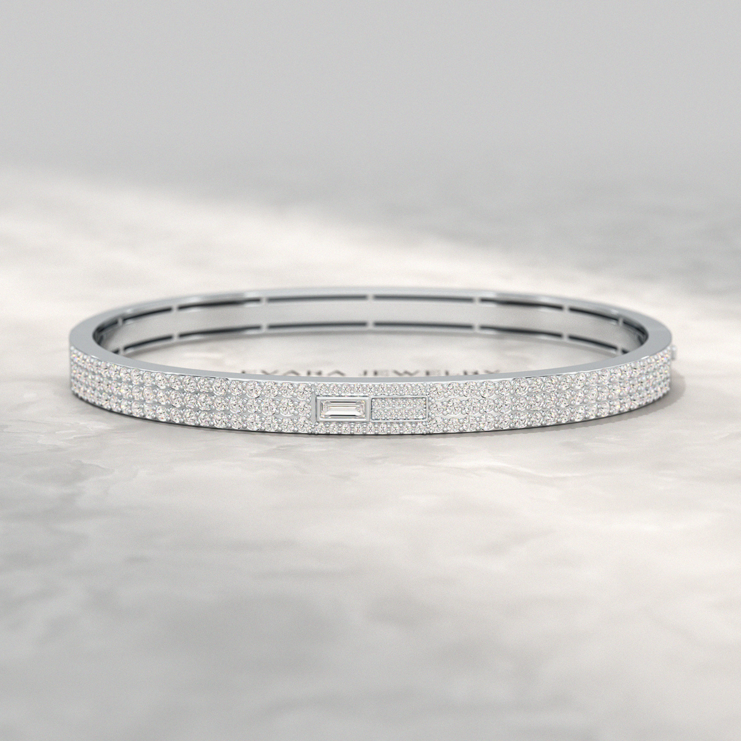 3.12 Carat Diamond Cuff Bracelet in 10K, 14K, 18K Solid Gold - Evara Jewelry LLC