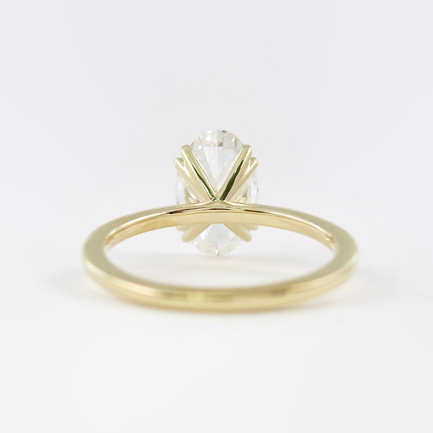 2 Carat Oval Cut 8 V Prongs Minimalist Engagement Ring - Evara Jewelry LLC