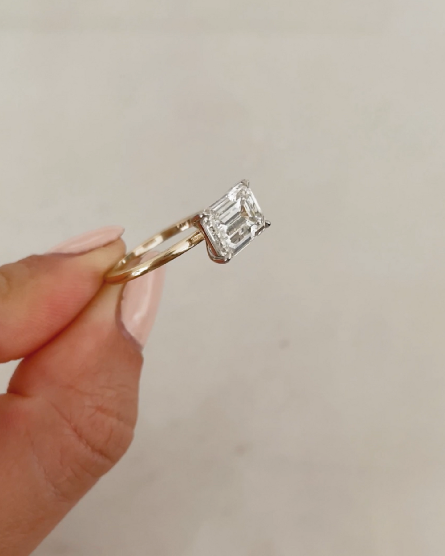 3.00 Carat Emerald Cut East West Diamond Proposal Ring