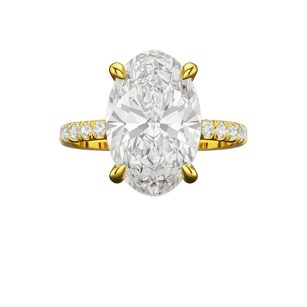 5 Carat Oval Cut Diamond Engagement Ring