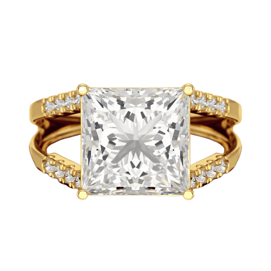 5 Carat Princess Cut Lab Grown Diamond Wedding Ring