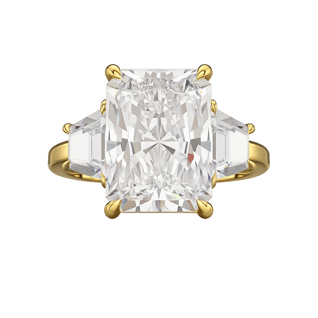 5 Carat Radiant Cut Diamond Engagement Ring