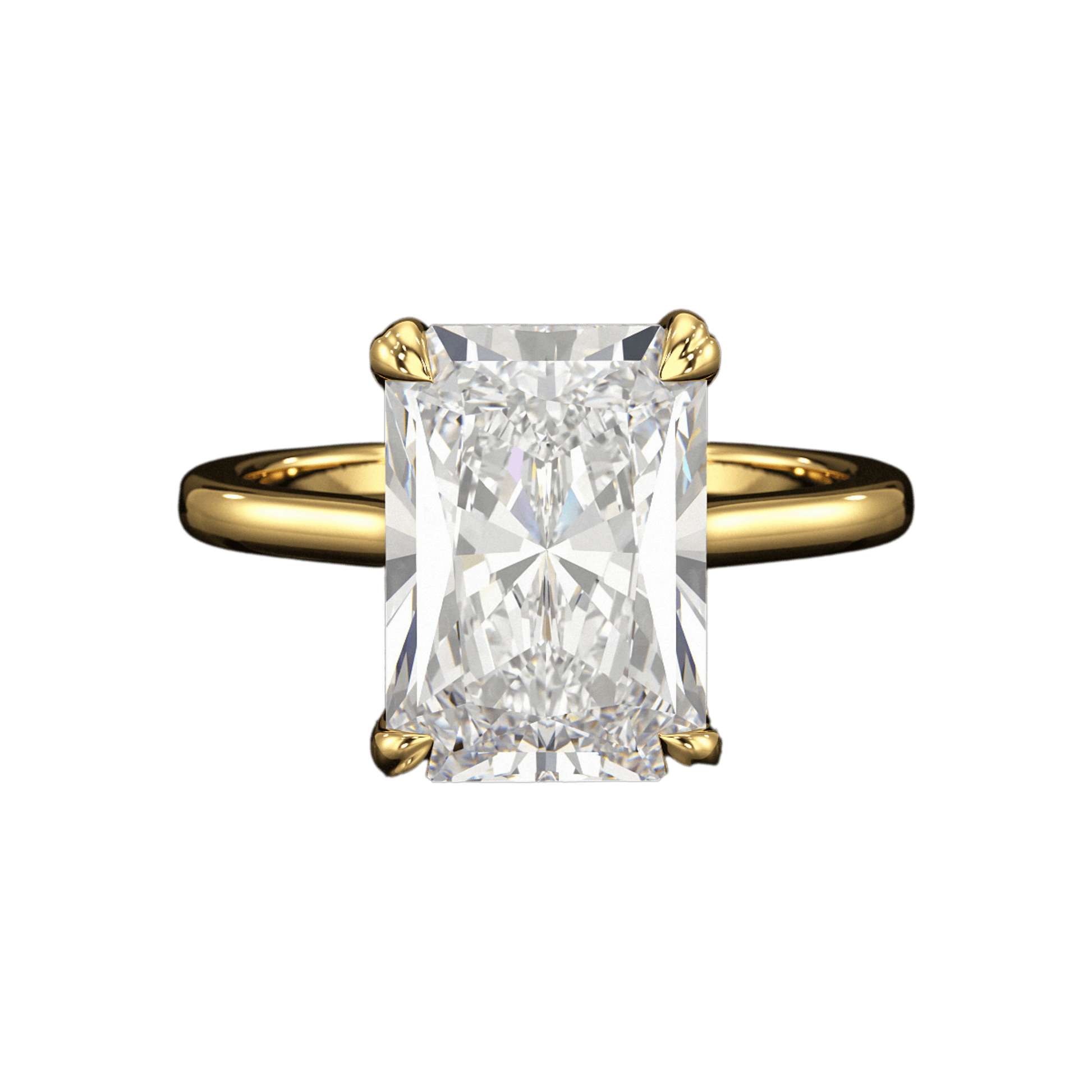 5 Carat Radiant Cut Diamond Solitaire Engagement Ring with Plain Band