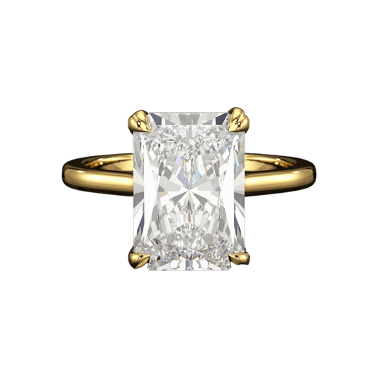 5 Carat Radiant Cut Diamond Solitaire Engagement Ring with Plain Band