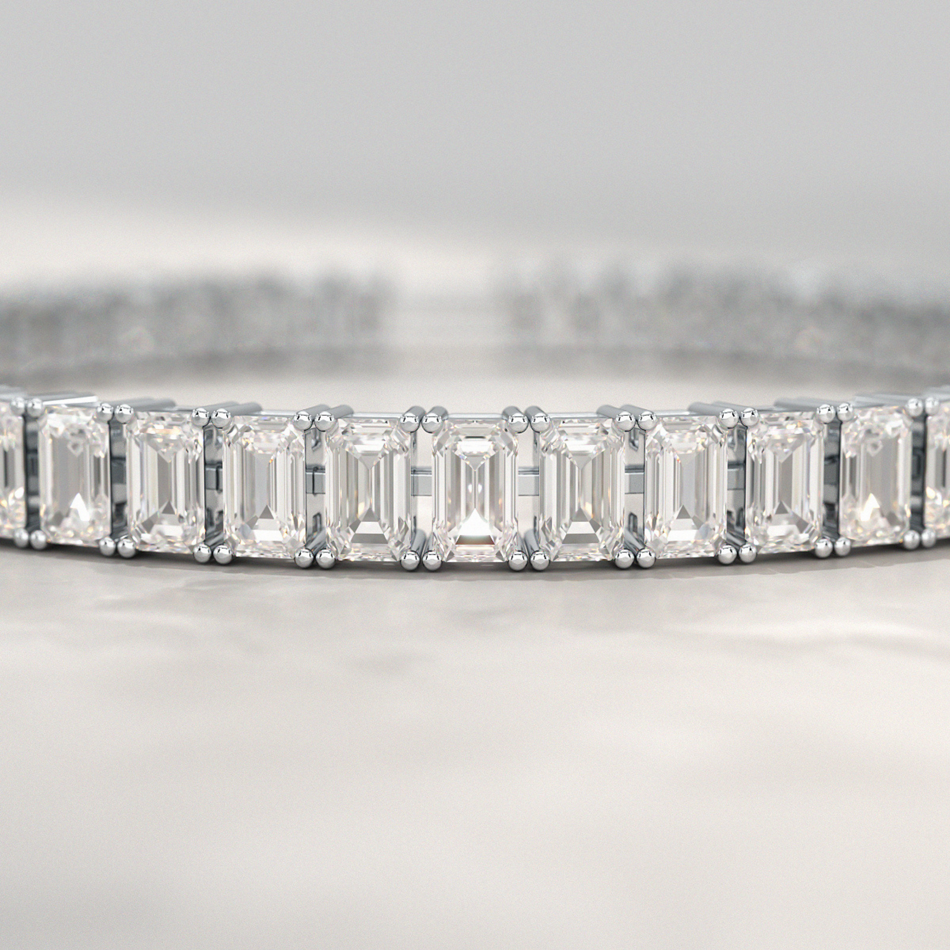 15 Carats Emerald Cut Lab Grown Diamond Tennis Bracelet - Evara Jewelry LLC