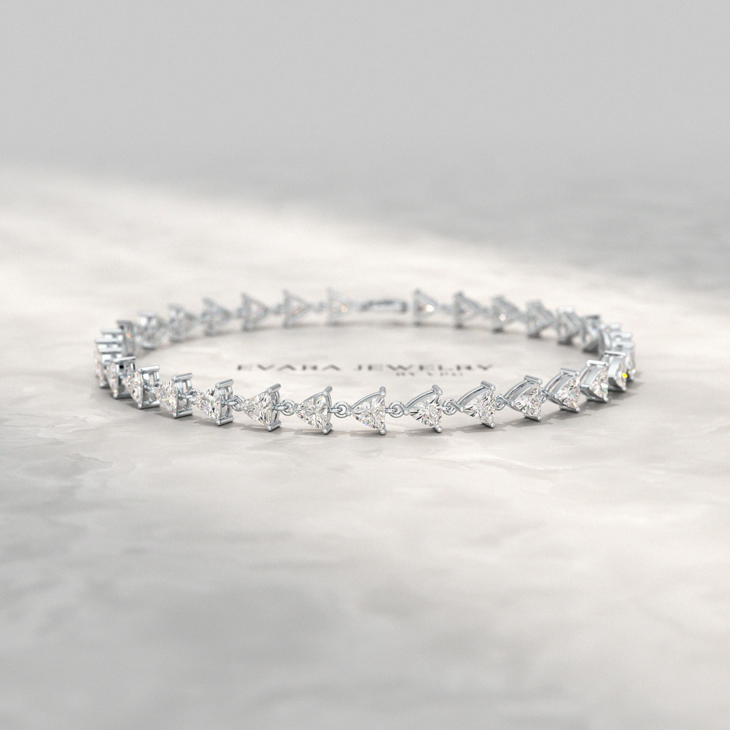 6.40 Carats Trilliant Cut Lab Grown Diamond Bracelet - Evara Jewelry LLC