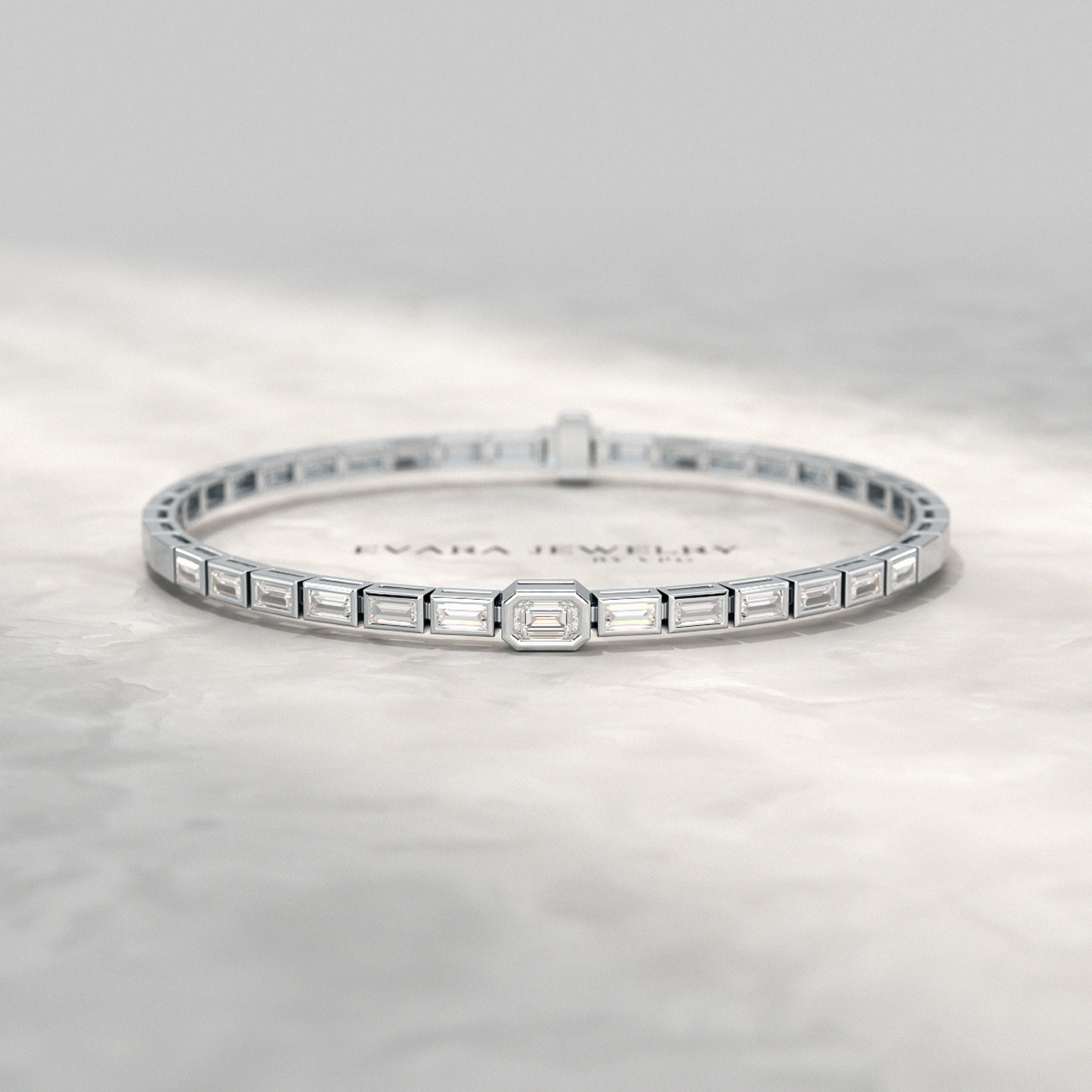 2 Carat Emerald Cut Diamond Tennis Bracelet with Lab Grown Diamonds - Evara Jewelry LLC