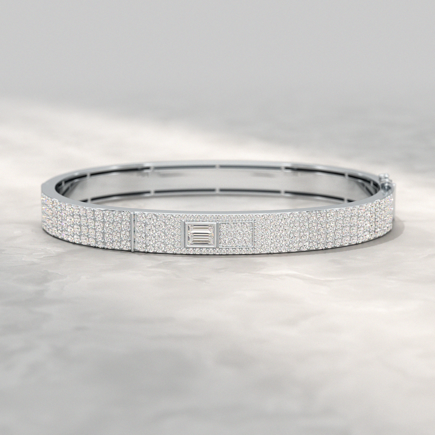 4.50 Carat Diamond Star & Pave Set Cuff Bracelet - Evara Jewelry LLC