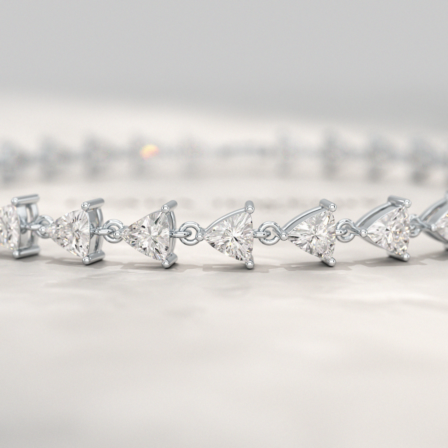 6.40 Carats Trilliant Cut Lab Grown Diamond Bracelet - Evara Jewelry LLC