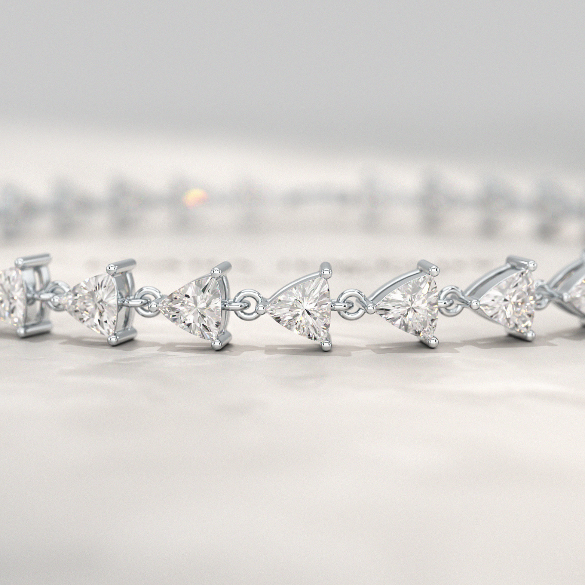6.40 Carats Trilliant Cut Lab Grown Diamond Bracelet - Evara Jewelry LLC