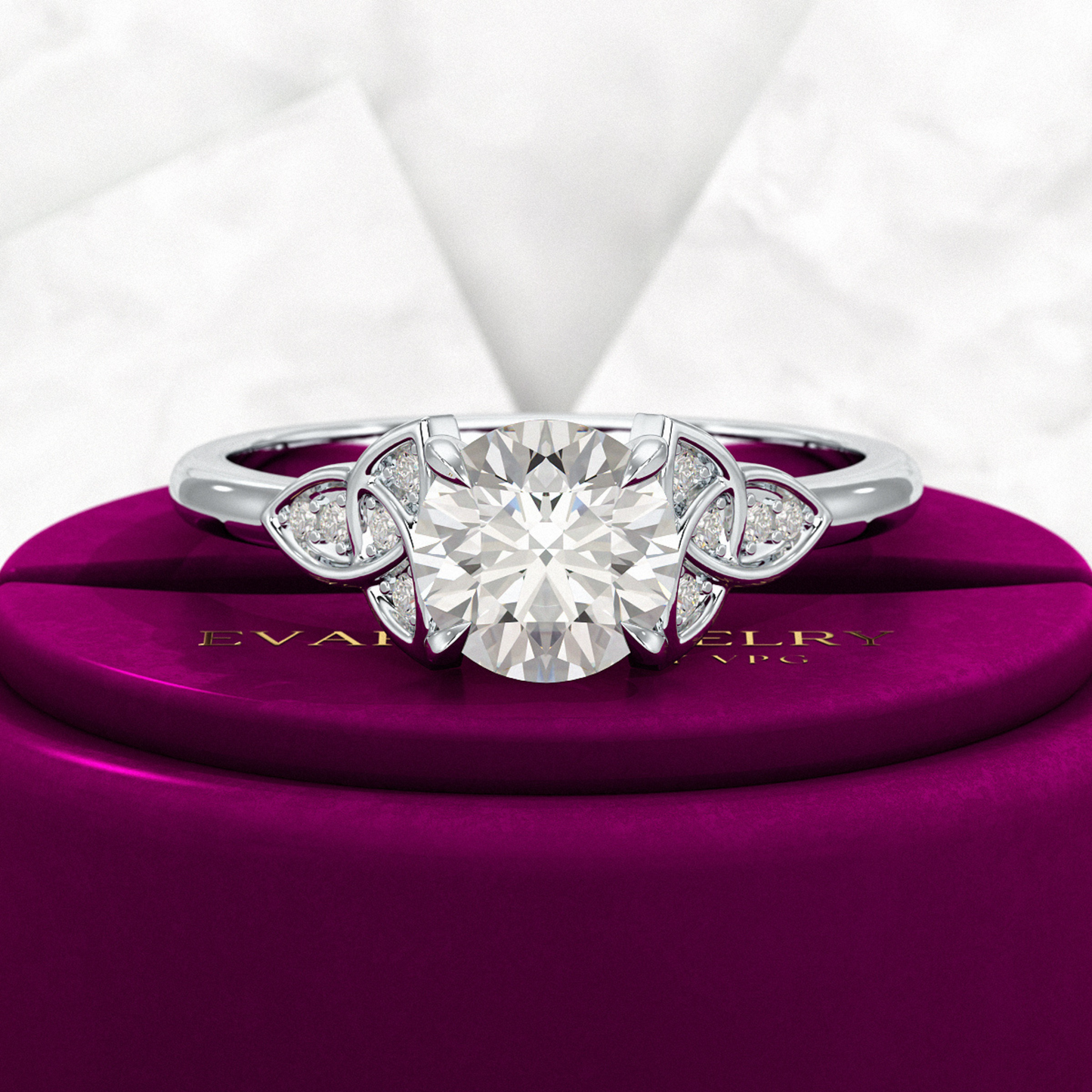 1.25 Carat Round Cut Diamond Art Deco Engagement Ring - Evara Jewelry LLC