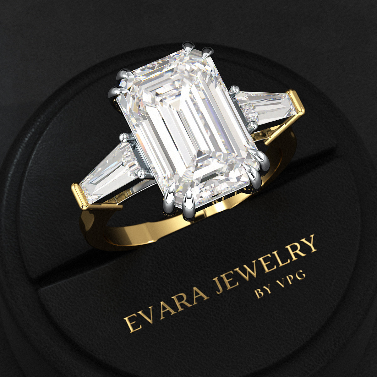 6 Carat Emerald Cut Diamond Engagement Ring