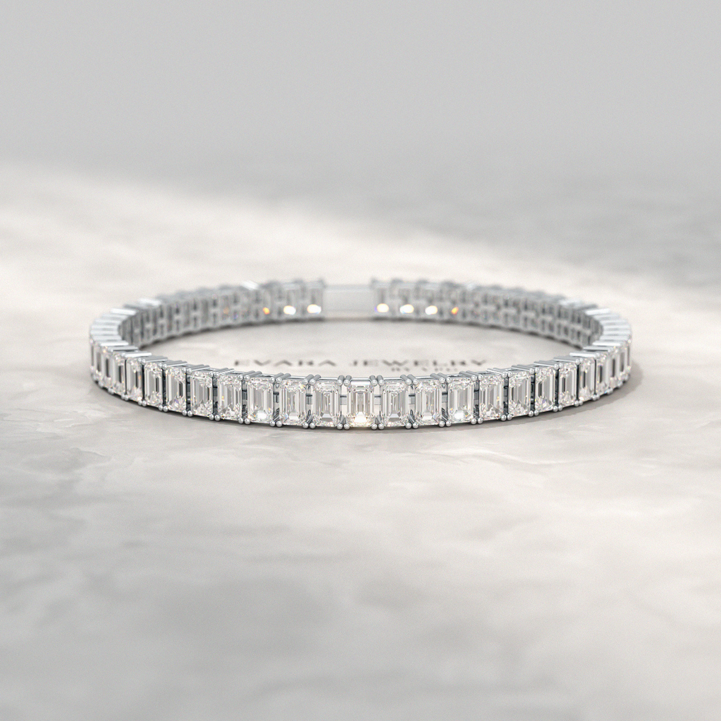 15 Carats Emerald Cut Lab Grown Diamond Tennis Bracelet - Evara Jewelry LLC