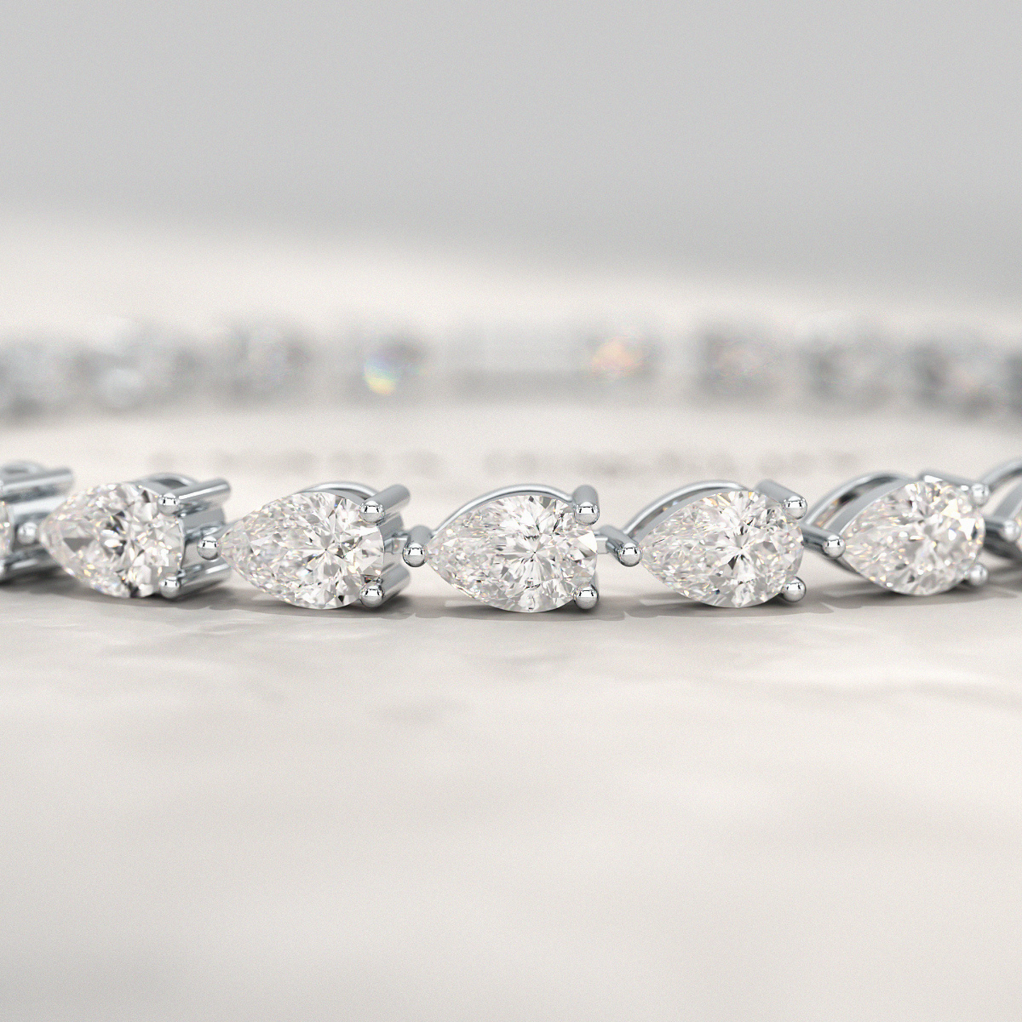 11 Carats Pear Cut Diamond Luxury Tennis Bracelet - Evara Jewelry LLC