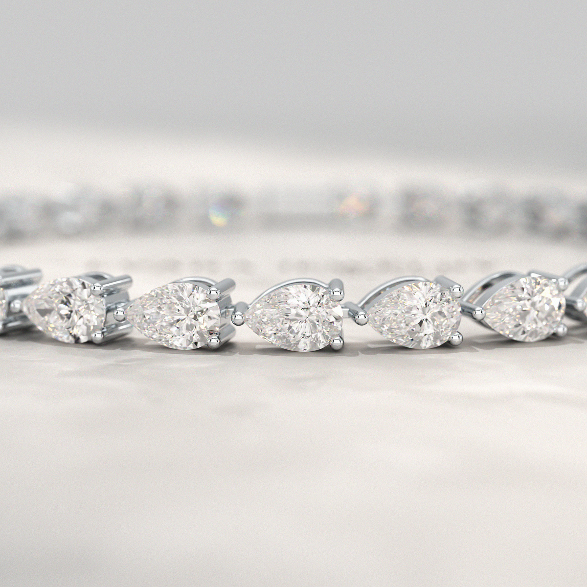 11 Carats Pear Cut Diamond Luxury Tennis Bracelet - Evara Jewelry LLC