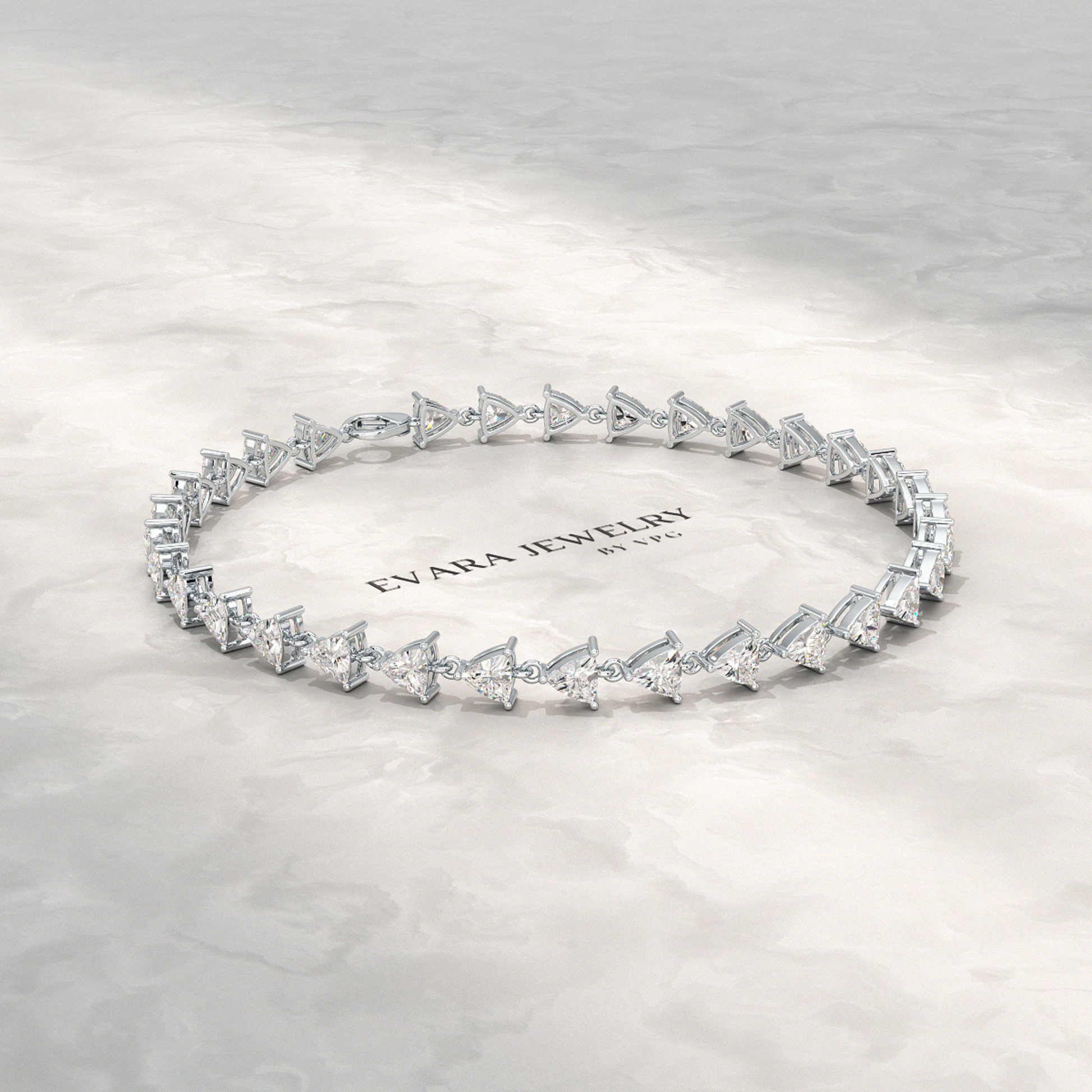 6.40 Carats Trilliant Cut Lab Grown Diamond Bracelet - Evara Jewelry LLC