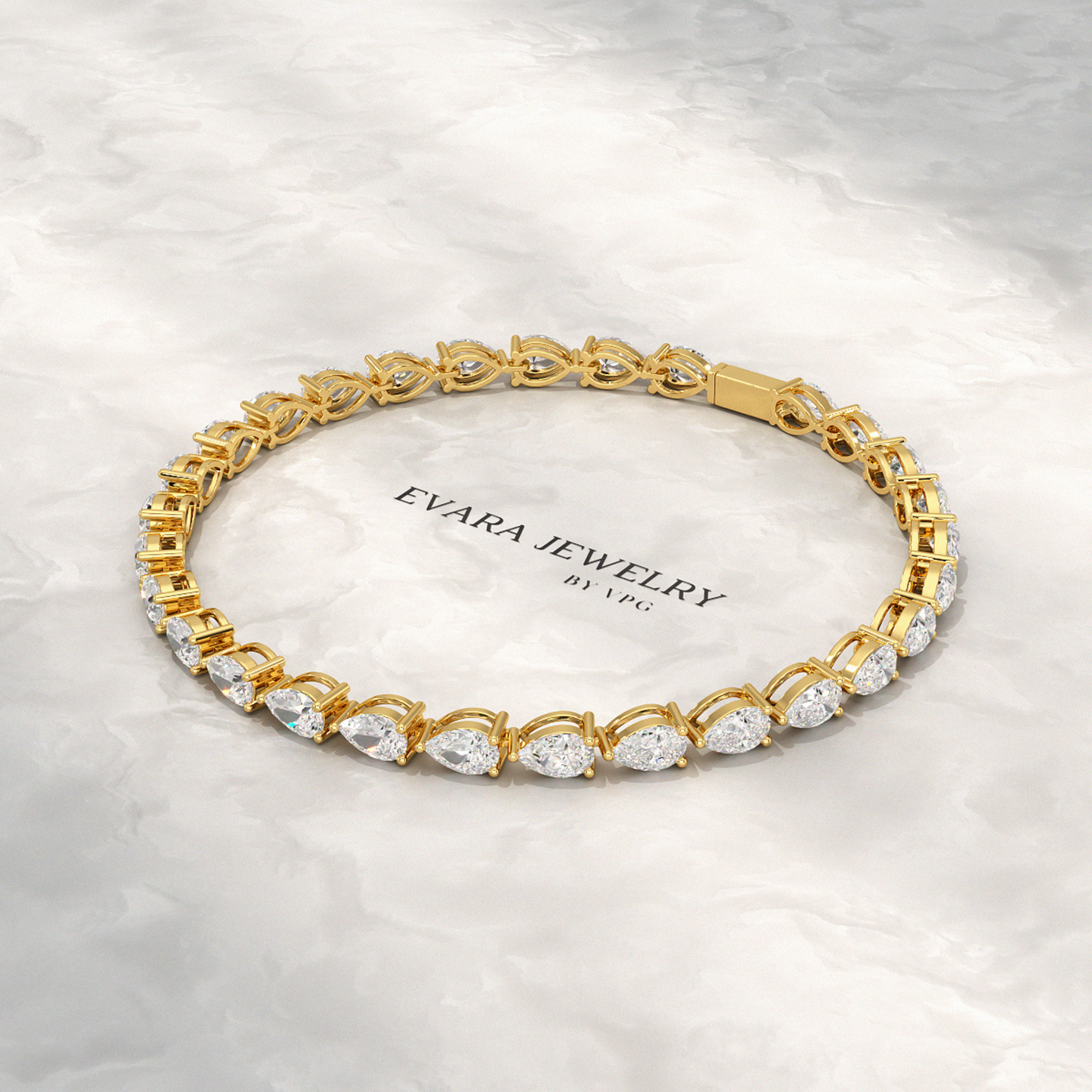 11 Carats Pear Cut Diamond Luxury Tennis Bracelet - Evara Jewelry LLC