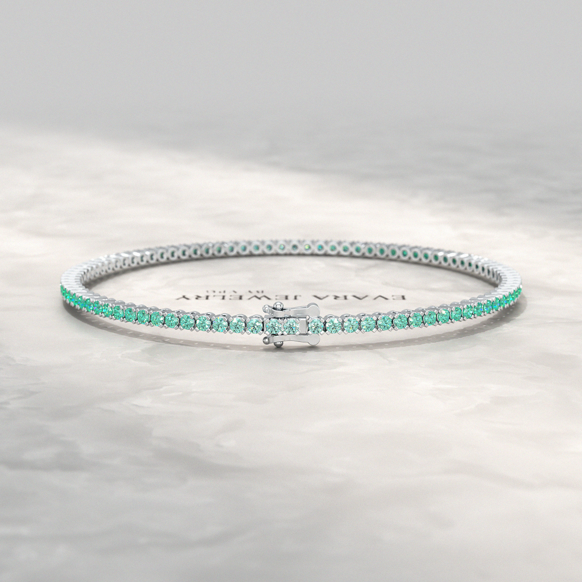 Natural Emerald Ombre 3.12 Carats Tennis Bracelet in 14K/18K Yellow Gold - Evara Jewelry LLC