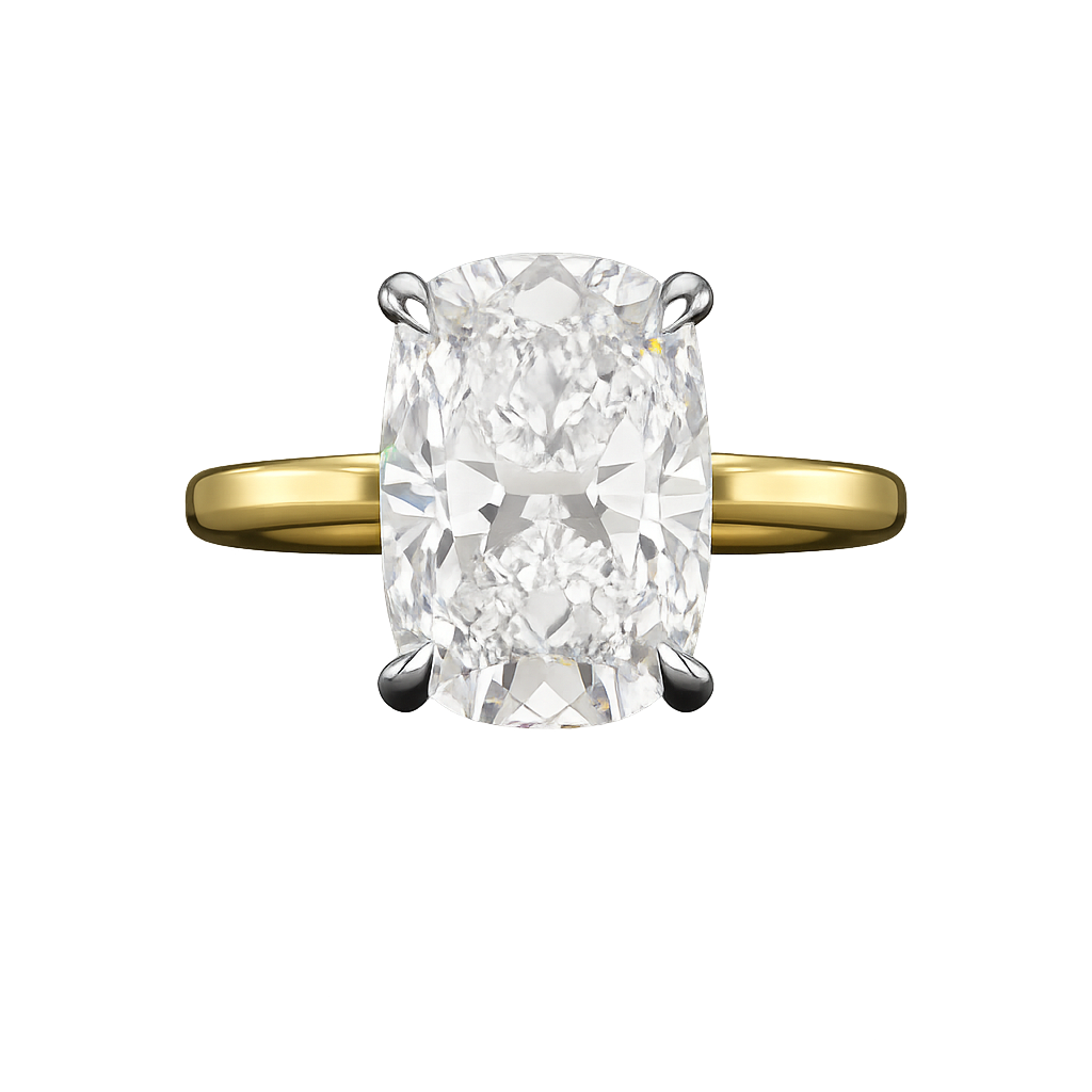 7 Carat Elongated Cushion Cut Diamond Anniversary Ring