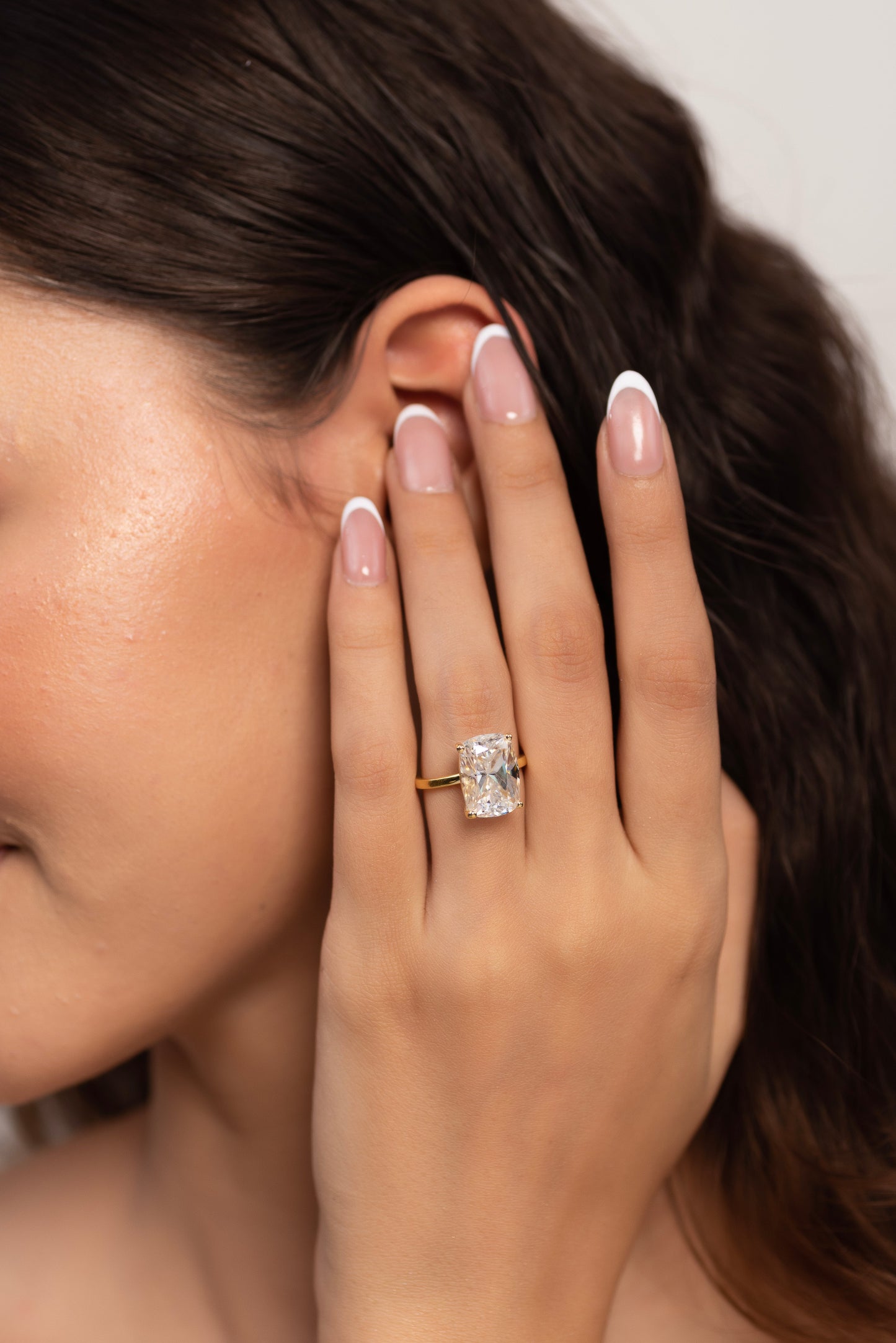 7 Carat Elongated Cushion Cut Diamond Anniversary Ring