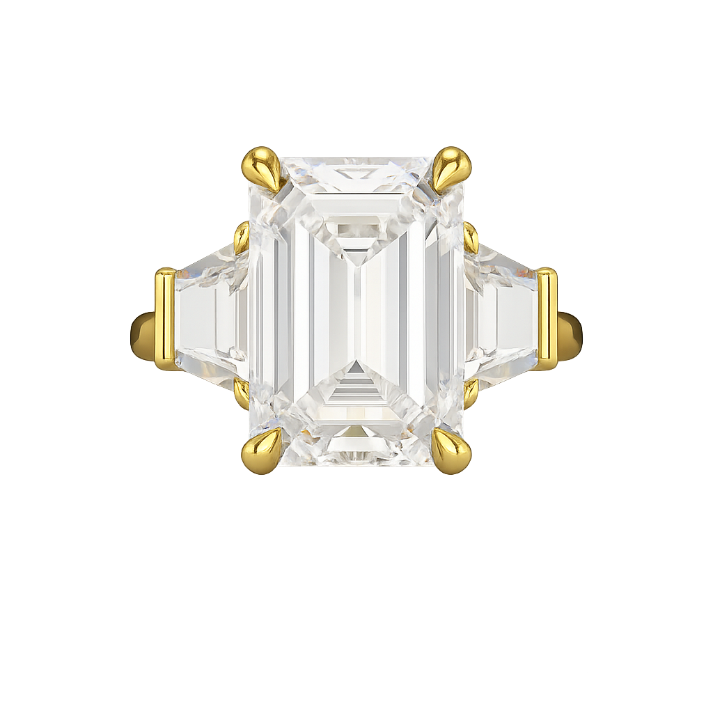 7 Carat Emerald Cut Diamond Wedding Ring