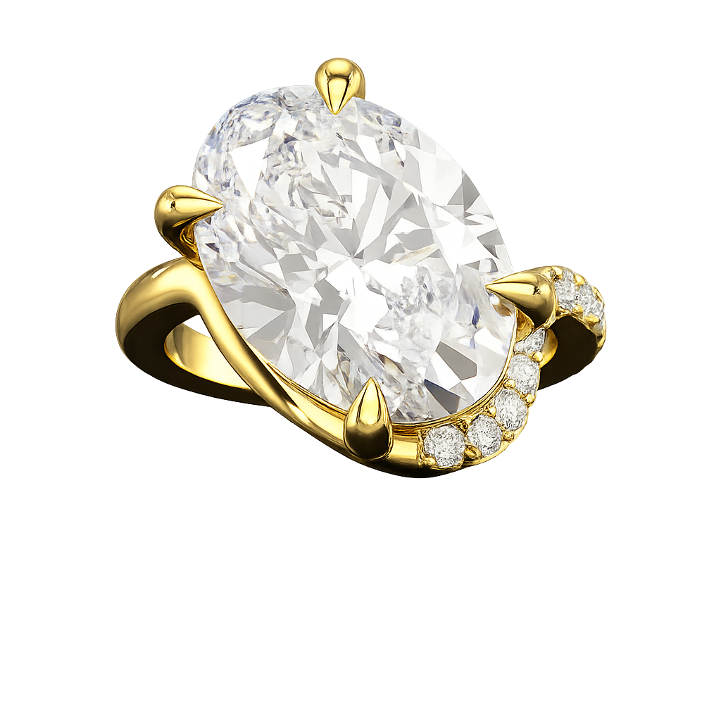 7 Carat Oval Cut Diamond Wedding Band