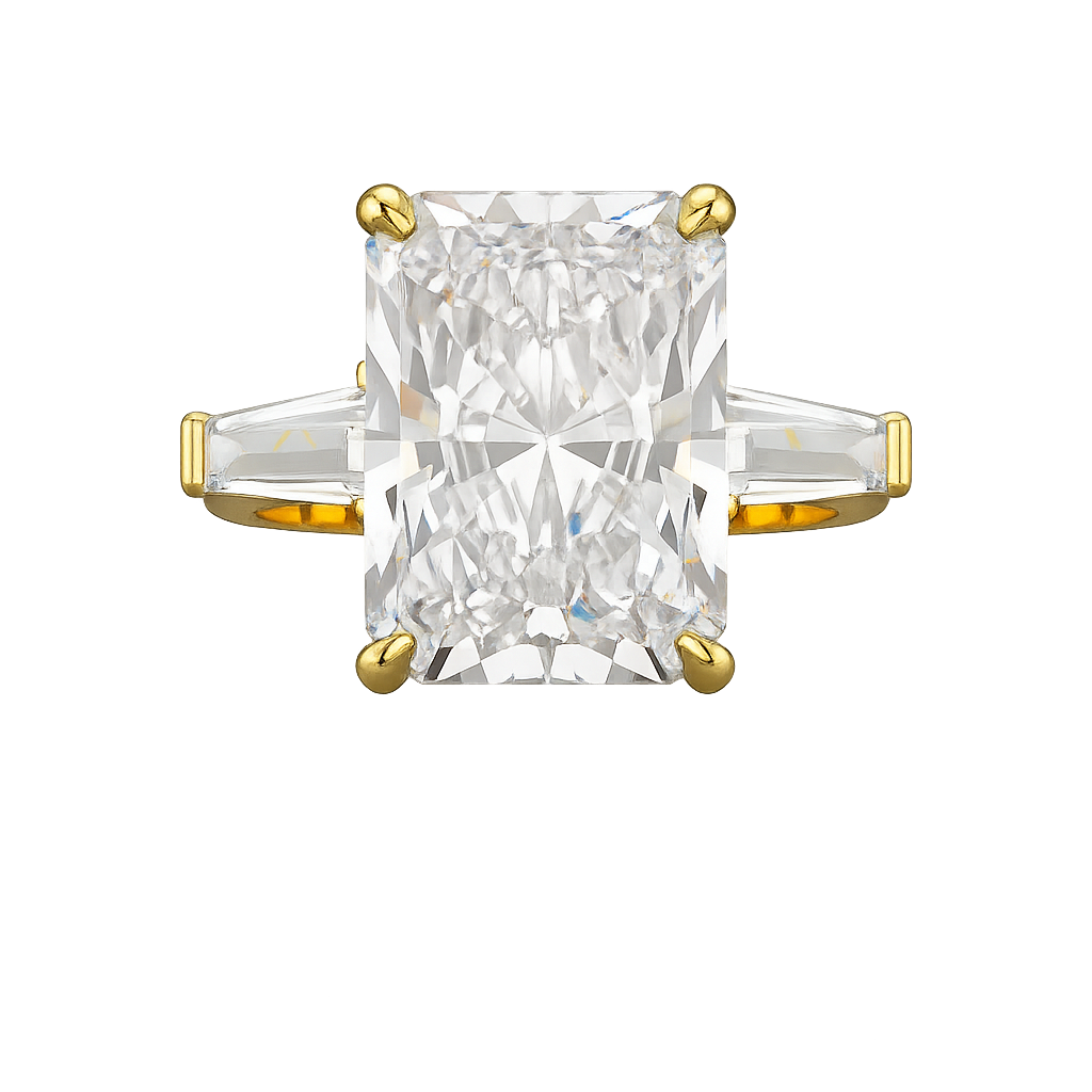 7 Carat Radiant Cut Diamond Three Stone Ring