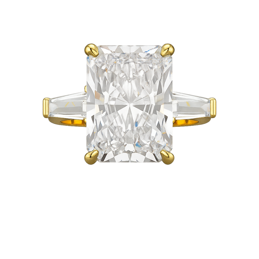 7 Carat Radiant Cut Diamond Three Stone Ring