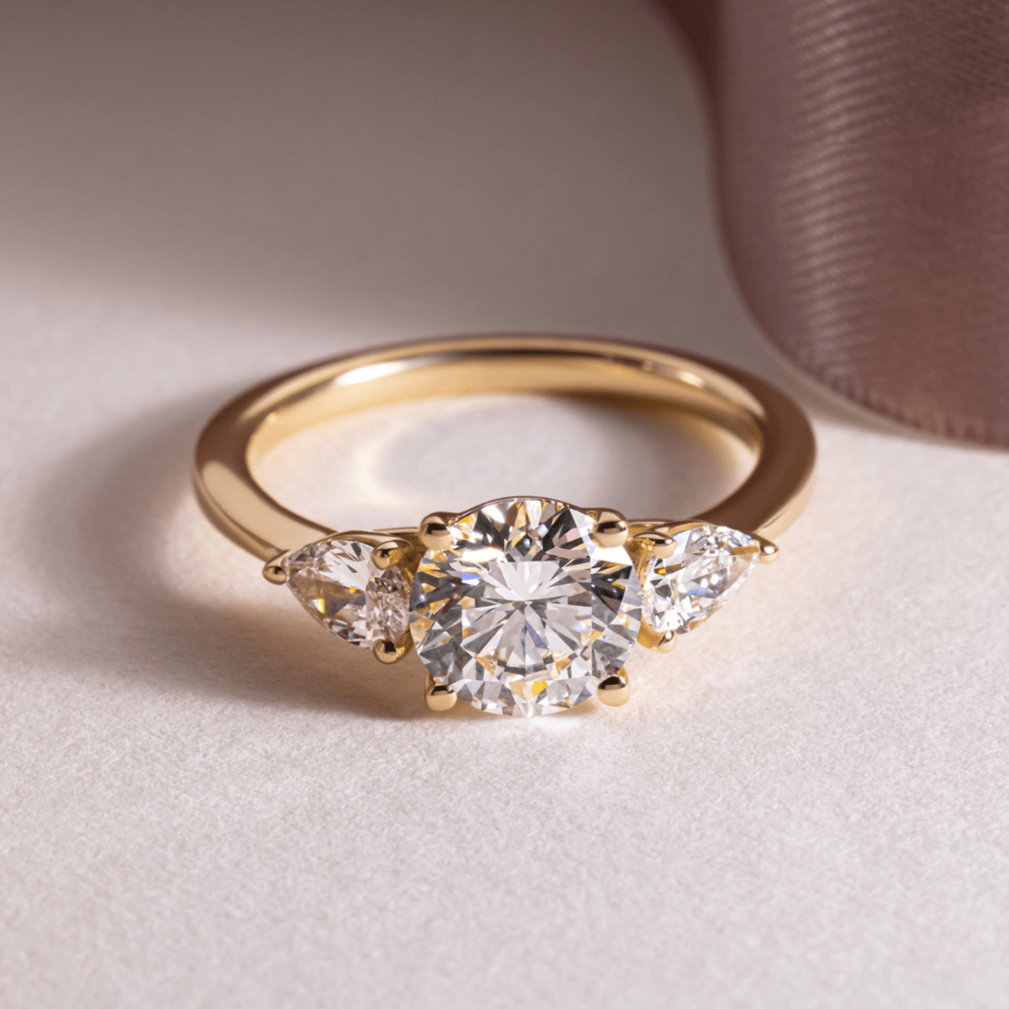 1.25 Carat Round Cut Diamond Three Stone Engagement Ring - Evara Jewelry LLC