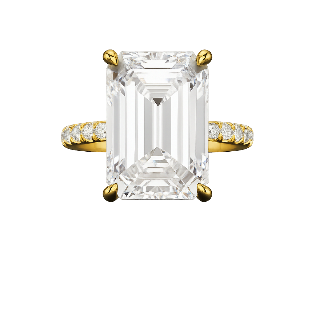 8 Carat Emerald Cut Diamond Engagement Ring