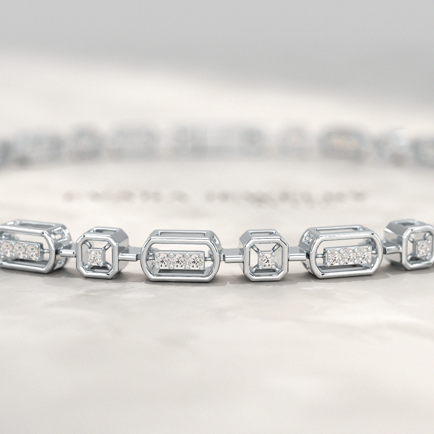 Modern Diamond Tennis Bracelet with Lab Grown Diamond - Evara Jewelry LLC