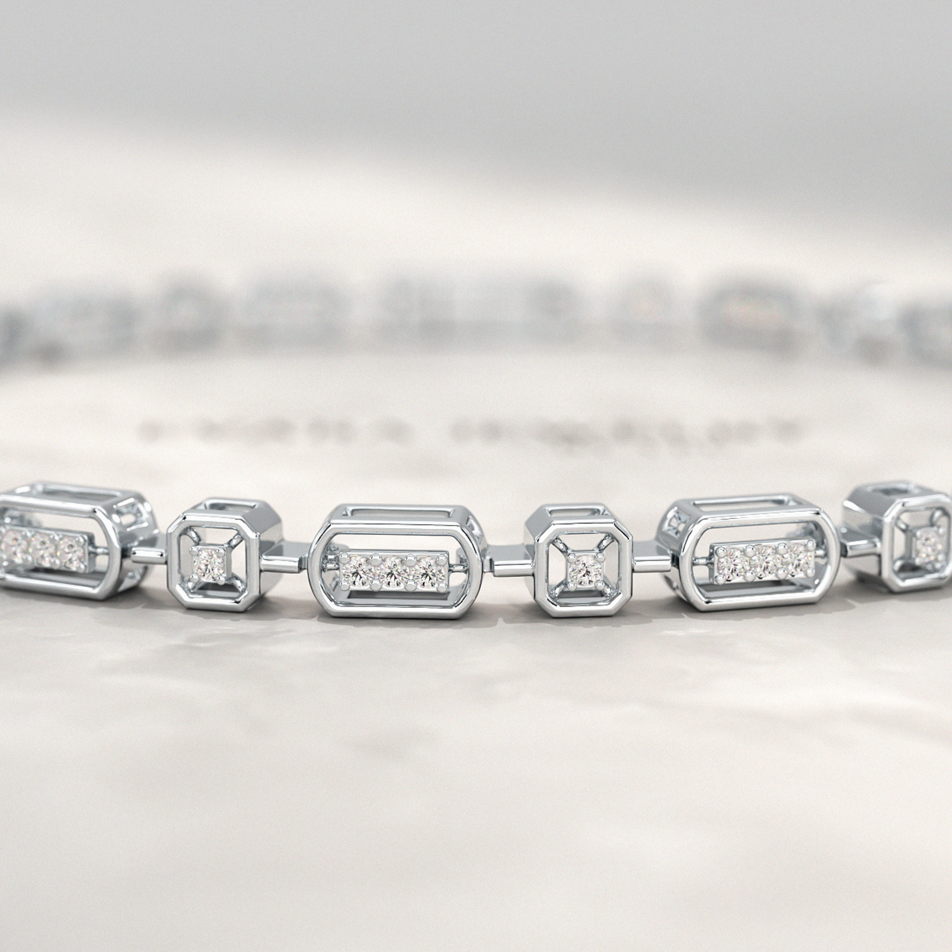 Modern Diamond Tennis Bracelet with Lab Grown Diamond - Evara Jewelry LLC