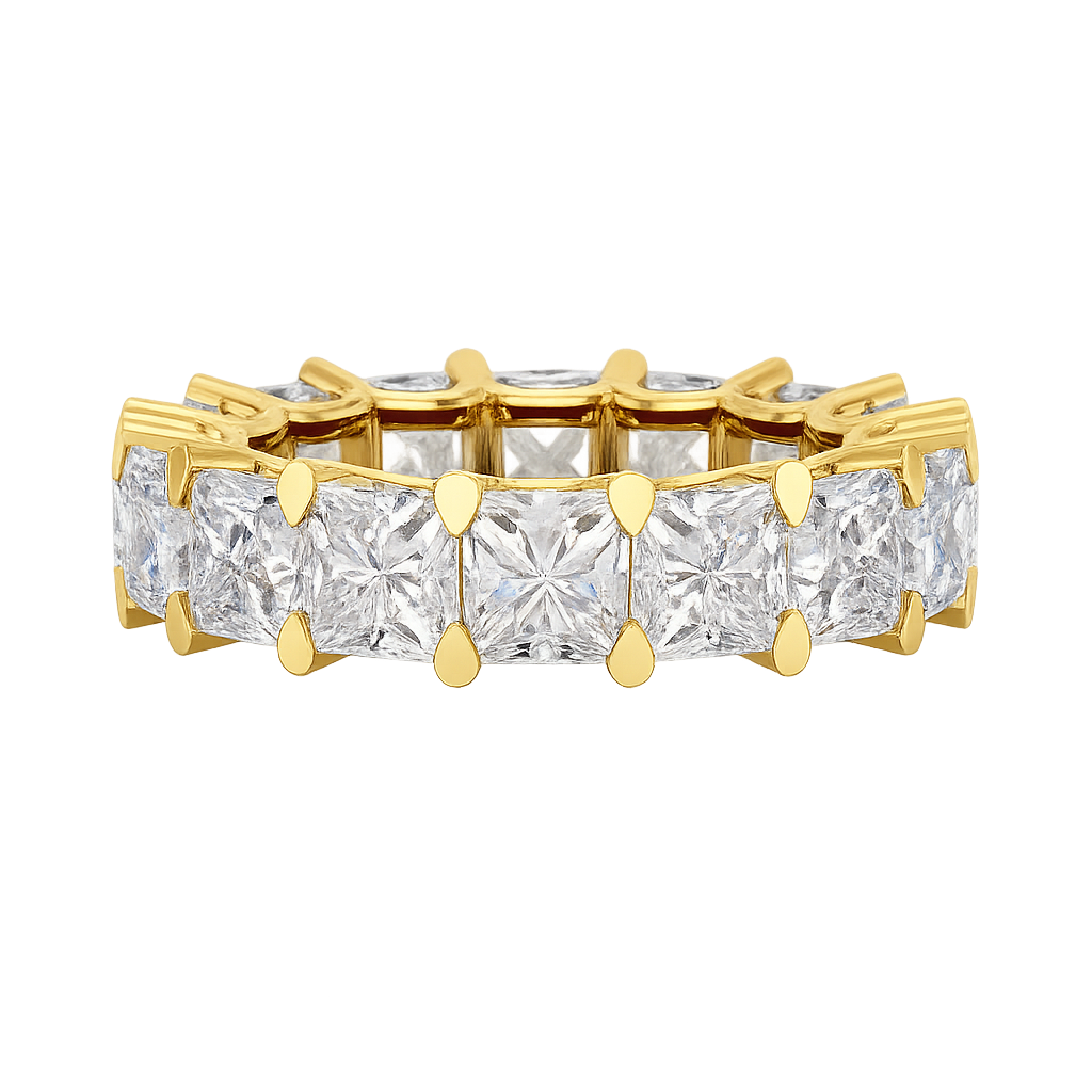 9.40 Carats Princess Cut Lab Grown Diamond Eternity Band