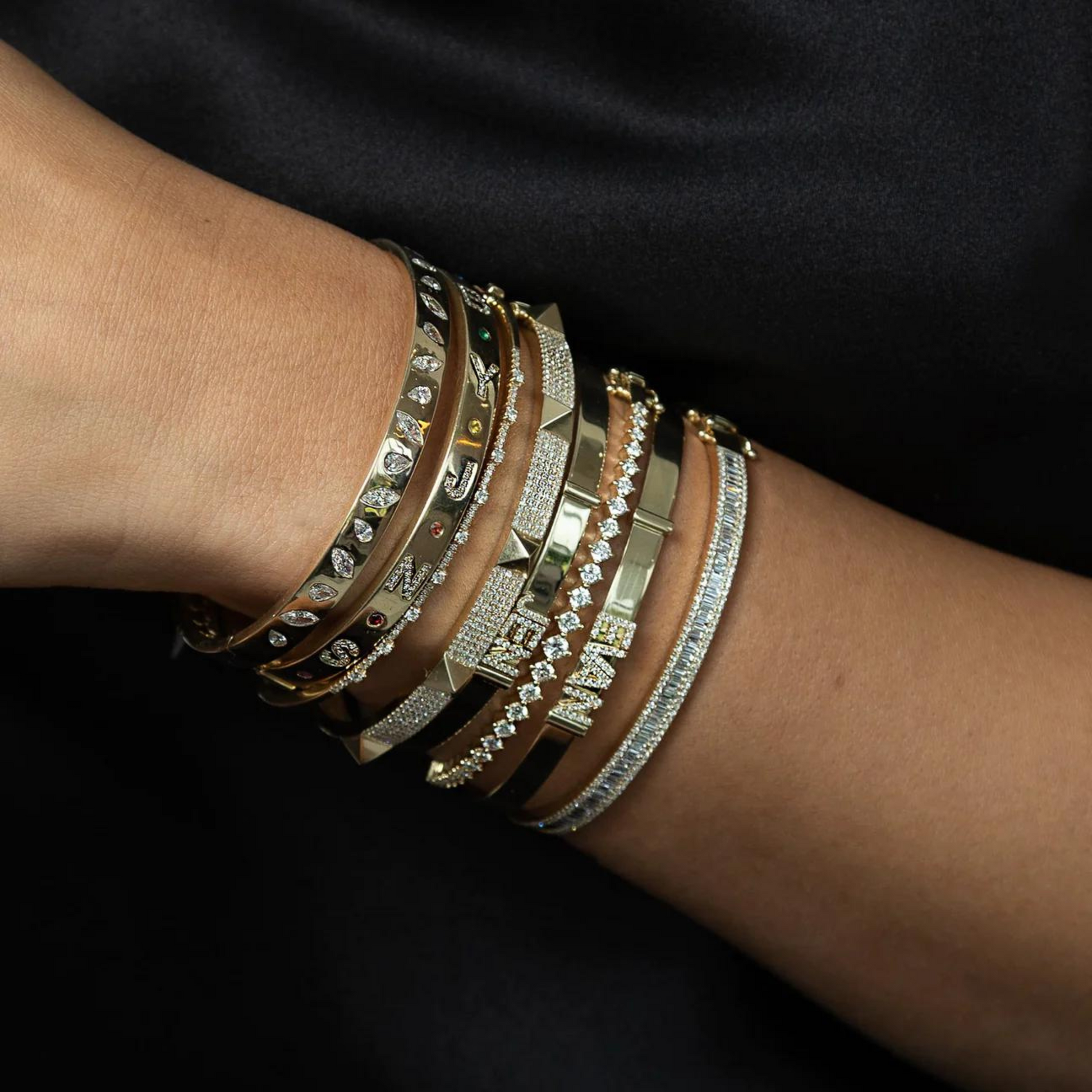 2.00 Carats Lab Grown Diamond Graduation Cuff Bangle Bracelet - Evara Jewelry LLC