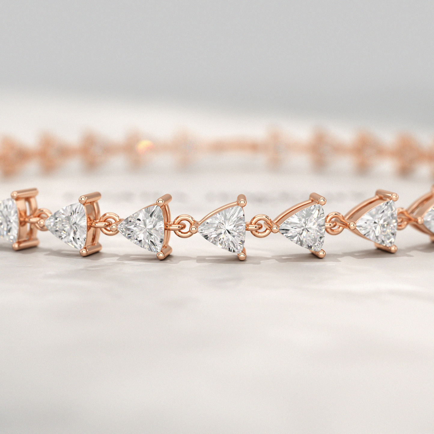 6.40 Carats Trilliant Cut Lab Grown Diamond Bracelet - Evara Jewelry LLC