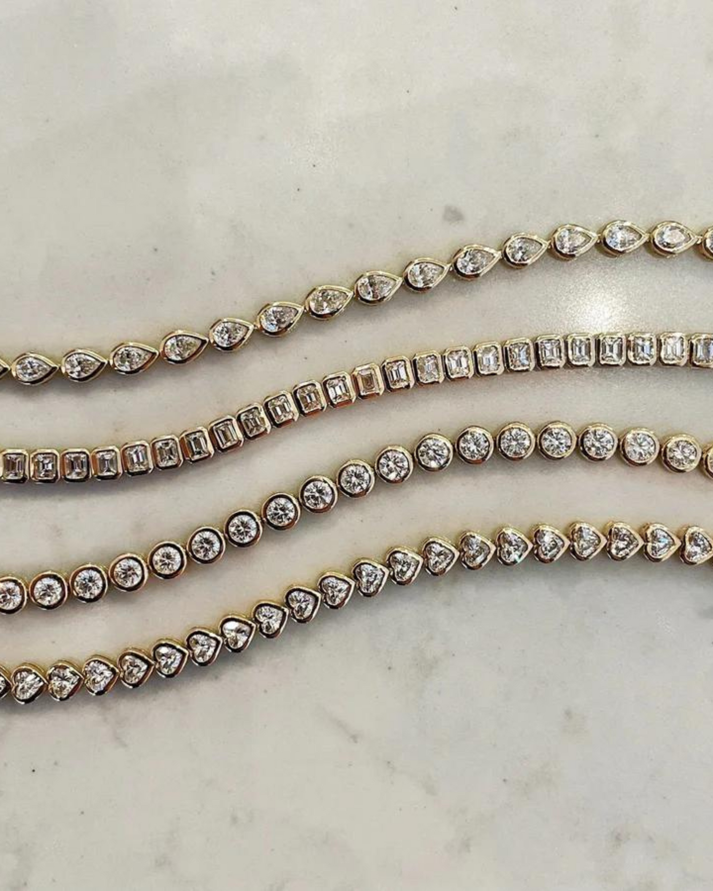 5 Carat Bezel Set Emerald Cut Luxury Diamond Tennis Bracelet in 14K Gold - Evara Jewelry LLC