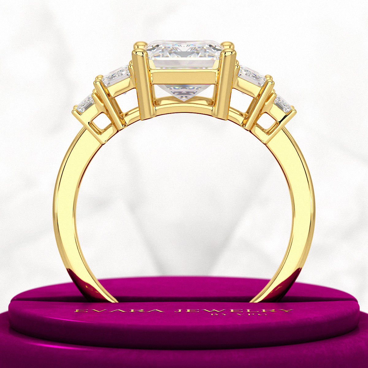 2.50 Carat Emerald Cut Diamond Engagement Ring - Evara Jewelry LLC