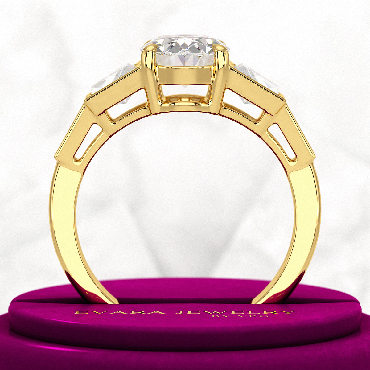 2 Carat Oval Diamond Victorian Vintage Engagement Ring - Evara Jewelry LLC