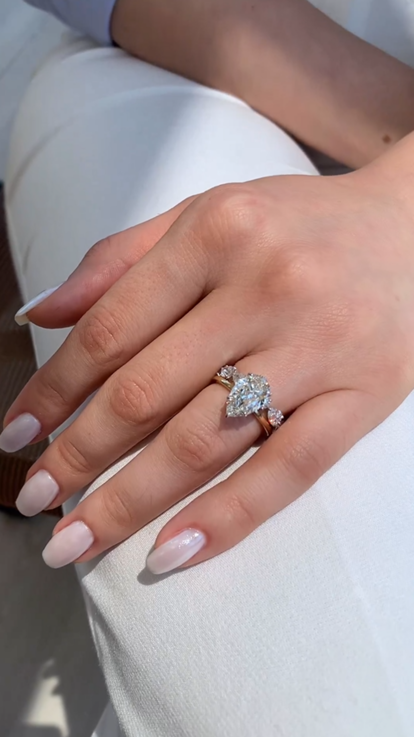 2 Carat Pear Cut Hidden Halo Engagement Ring - Evara Jewelry LLC