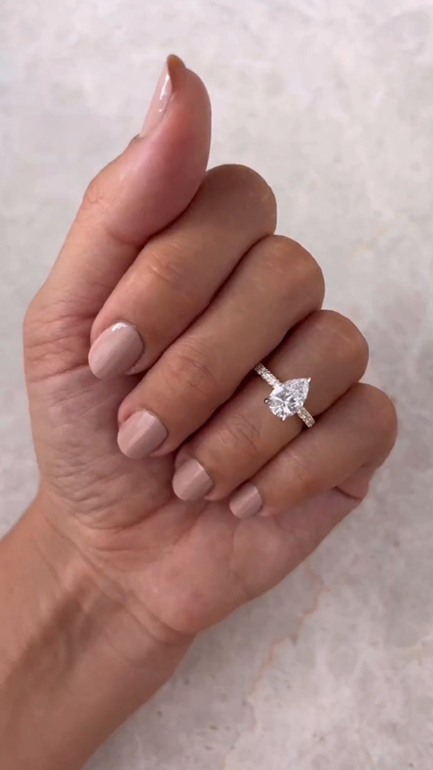 2 Carat Pear Cut Hidden Halo Pave Band Engagement Ring - Evara Jewelry LLC