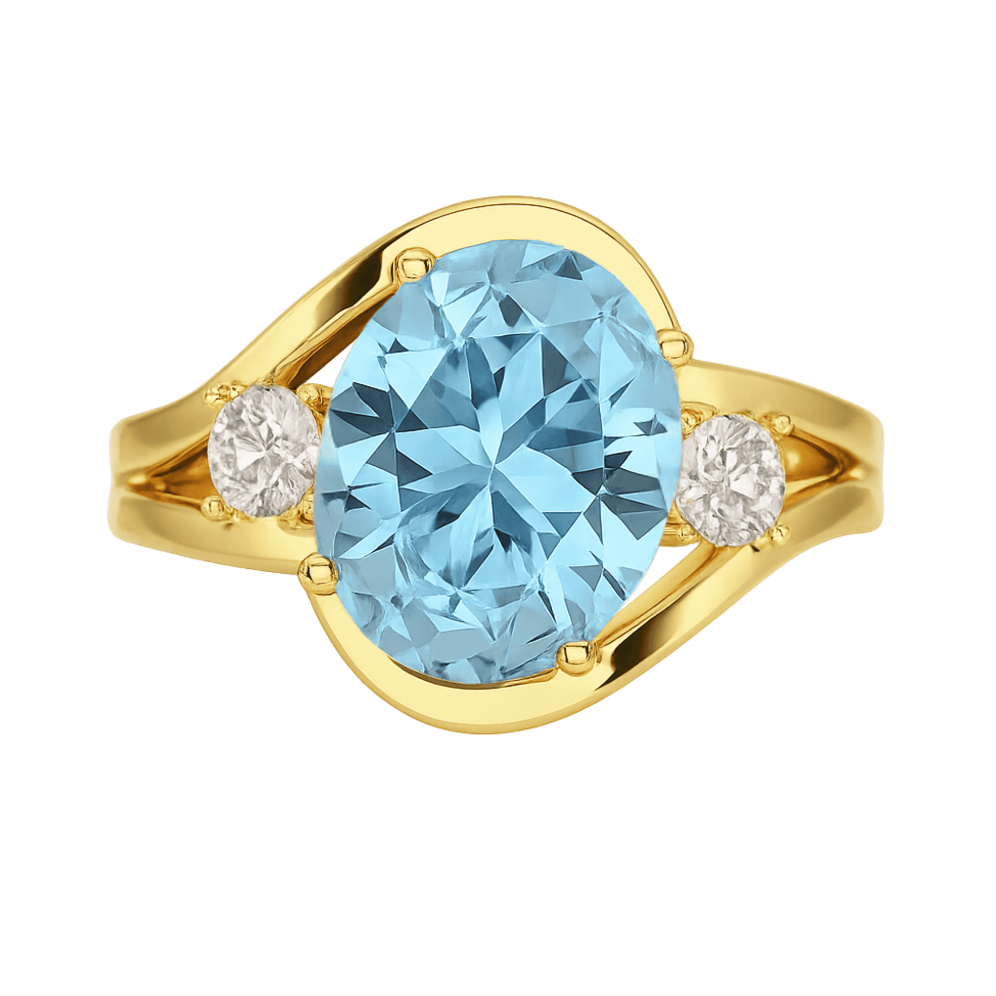 Aquamarine Oval Cut Diamond Victorian Engagement Ring