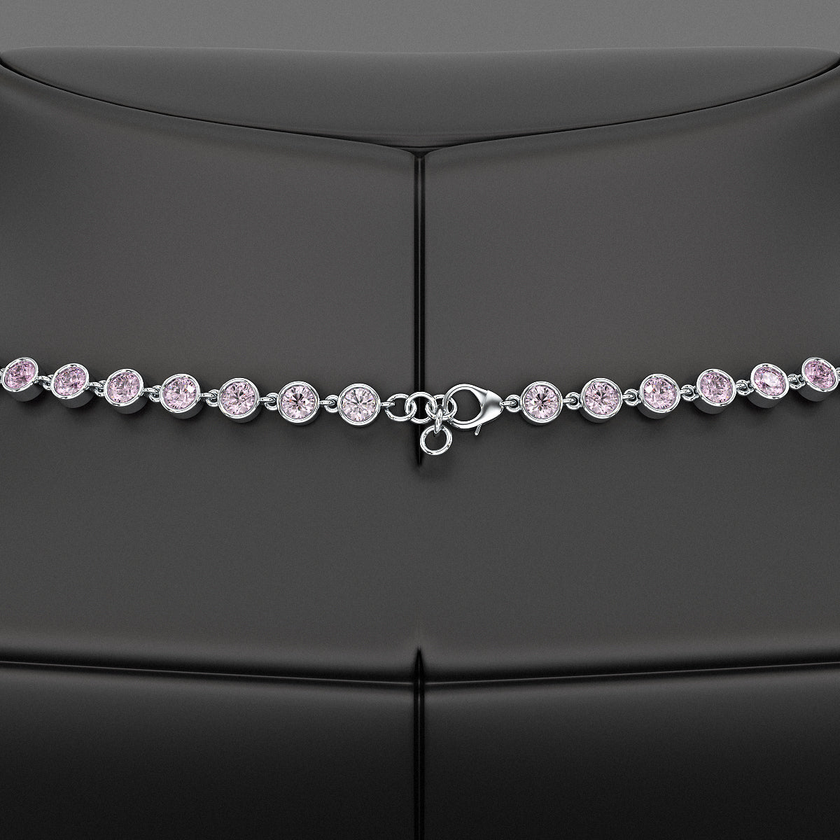9.56 Carats Natural Pink Sapphire & Amethyst Custom Choker Necklace in 14K Gold