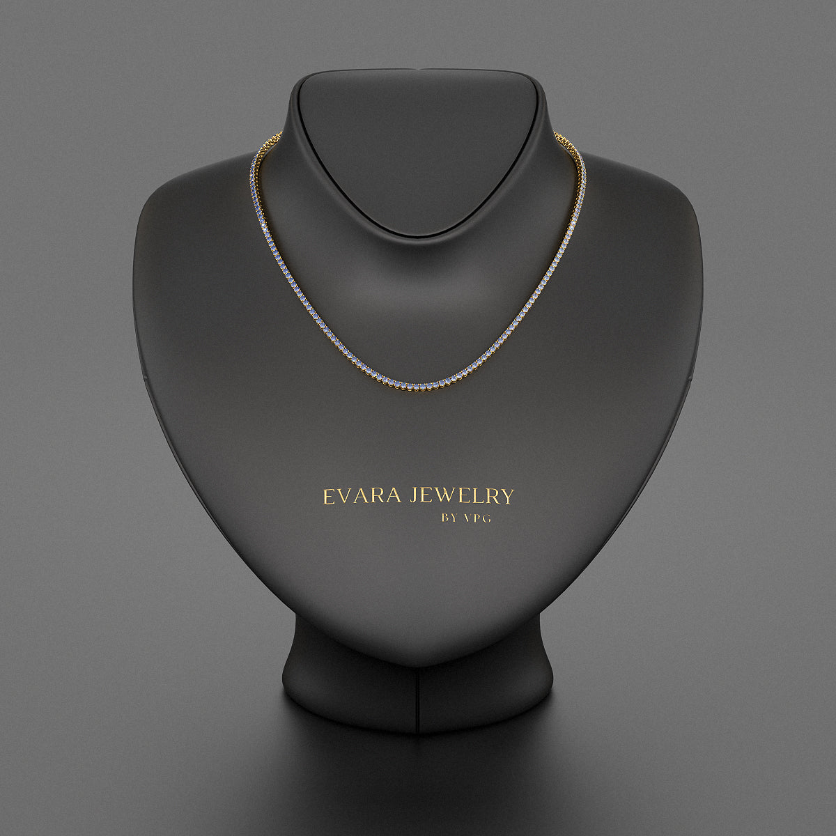 Natural Blue Ombre Sapphire Tennis Necklace