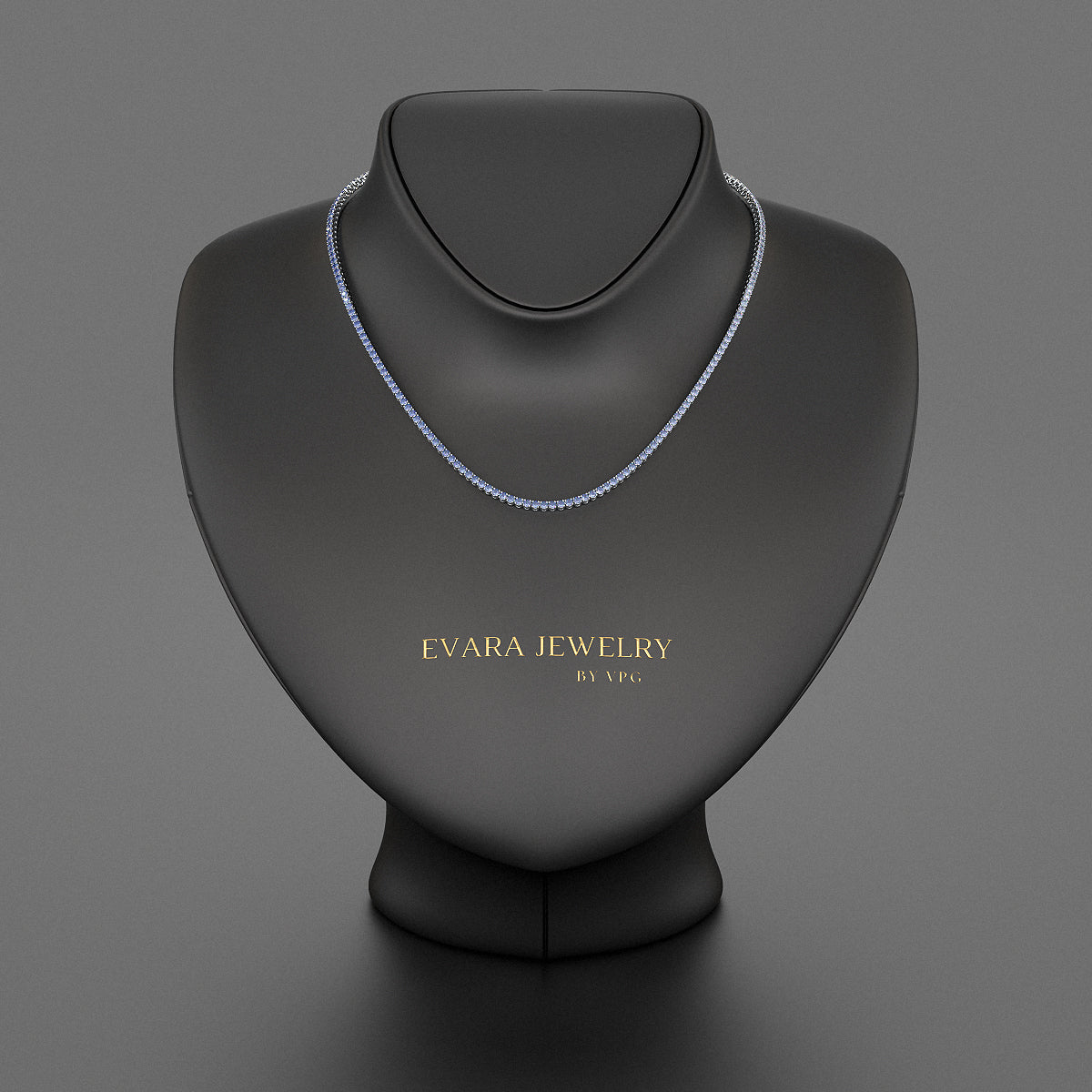 Natural Blue Ombre Sapphire Tennis Necklace